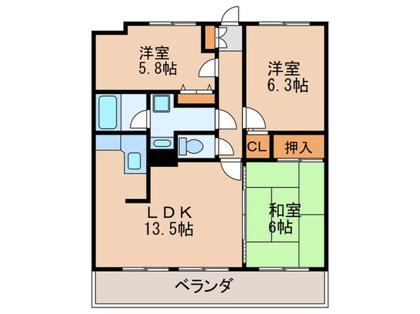 サンヒルズ東那珂の物件間取画像